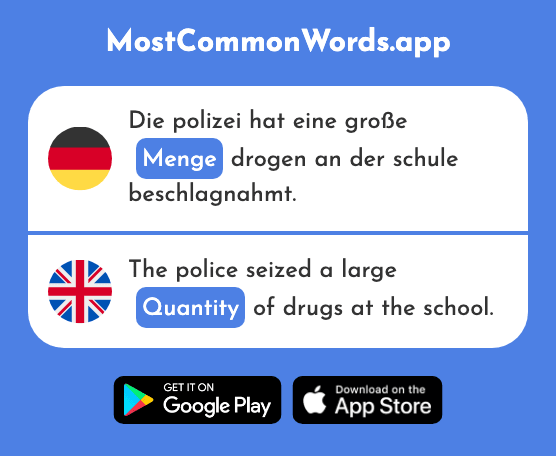 Menge - Quantity, amount (Das 520 Häufigste Wort In English)