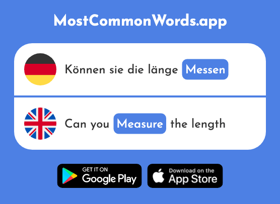Messen - Measure (Das 896 Häufigste Wort In English)