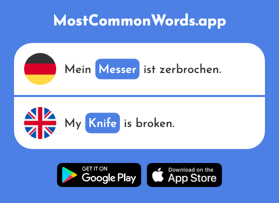 Messer - Knife (Das 2692 Häufigste Wort In English)