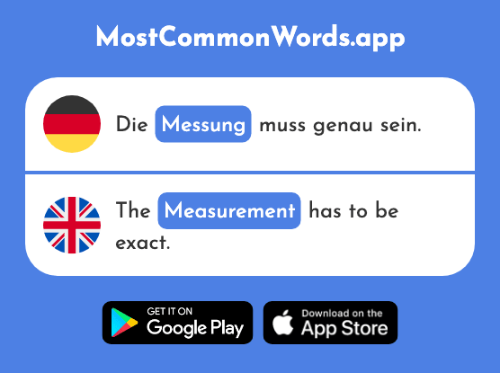 Messung - Measuring, measurement (Das 2029 Häufigste Wort In English)