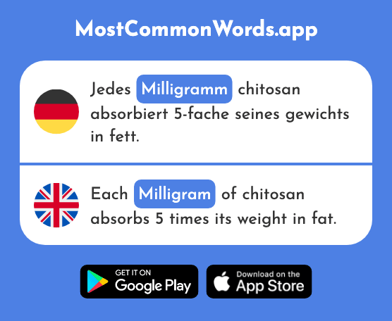 Milligramm - Milligram (Das 2722 Häufigste Wort In English)