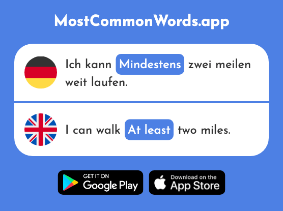 Mindestens - At least (Das 604 Häufigste Wort In English)