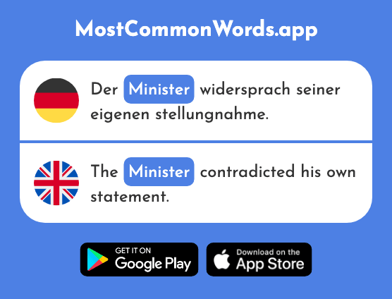 Minister - Minister (Das 1720 Häufigste Wort In English)