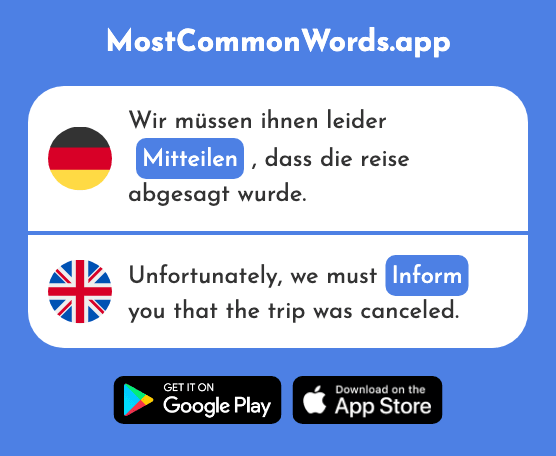 Mitteilen - Inform (Das 875 Häufigste Wort In English)