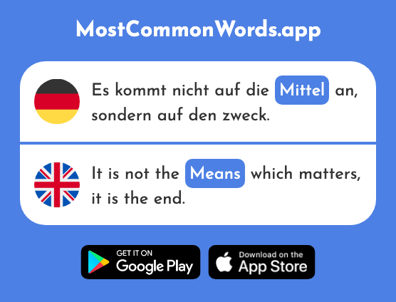 Mittel - Means (Das 691 Häufigste Wort In English)