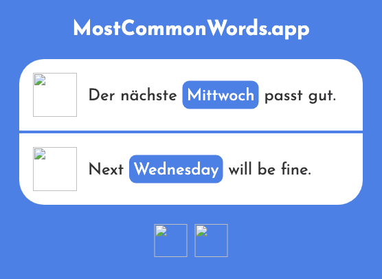 Mittwoch - Wednesday (Das 1187 Häufigste Wort In English)