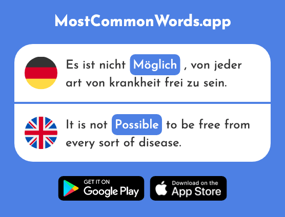 Möglich - Possible, as . . . as possible, if possible (Das 171 Häufigste Wort In English)