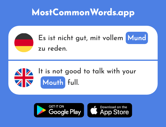 Mund - Mouth (Das 856 Häufigste Wort In English)