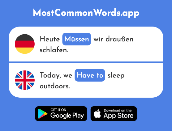 Müssen - Have to, must (Das 43 Häufigste Wort In English)