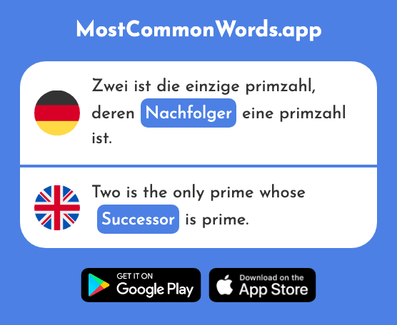 Nachfolger - Successor (Das 2781 Häufigste Wort In English)