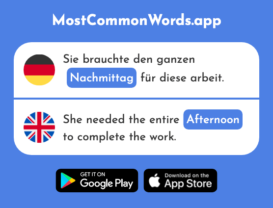 Nachmittag - Afternoon (Das 1464 Häufigste Wort In English)