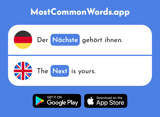 Nächste - Next (Das 237 Häufigste Wort In English)