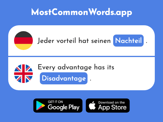 Nachteil - Disadvantage (Das 2294 Häufigste Wort In English)