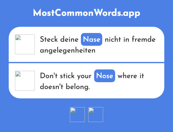 Nase - Nose (Das 1264 Häufigste Wort In English)