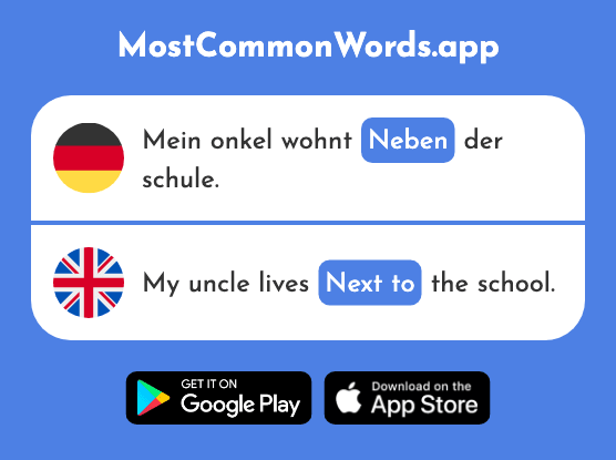 Neben - Next to, beside (Das 266 Häufigste Wort In English)