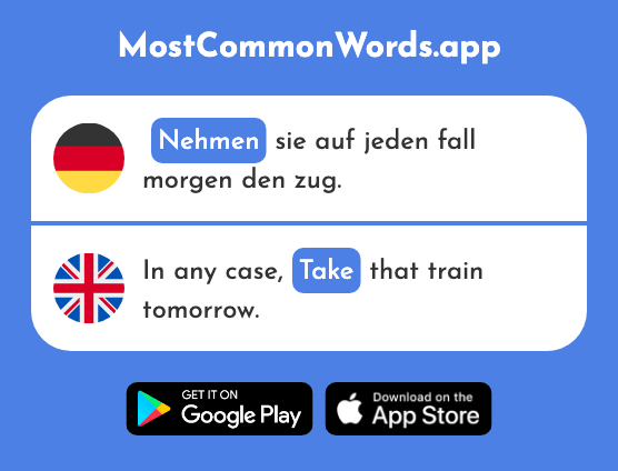 Nehmen - Take (Das 142 Häufigste Wort In English)