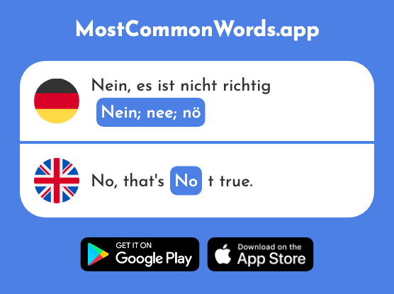 Nein, nee, nö - No (Das 148 Häufigste Wort In English)