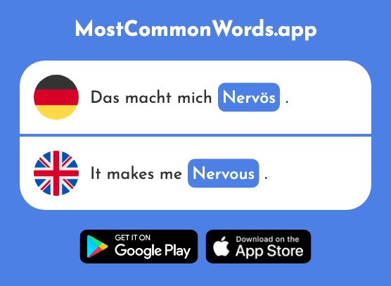 Nervös - Nervous (Das 2793 Häufigste Wort In English)