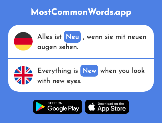 Neu - New (Das 84 Häufigste Wort In English)
