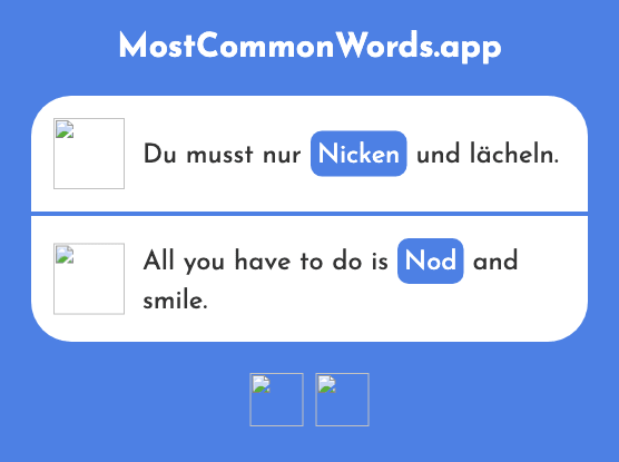 Nicken - Nod (Das 1290 Häufigste Wort In English)