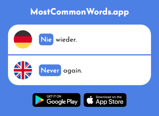 Nie - Never (Das 186 Häufigste Wort In English)