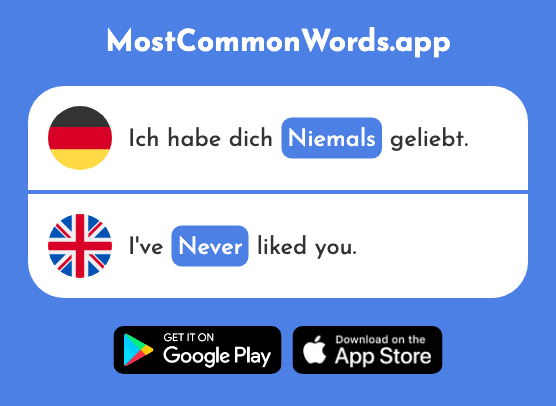 Niemals - Never (Das 1402 Häufigste Wort In English)