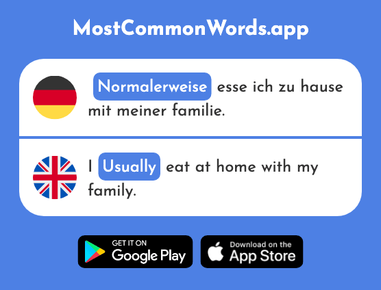 Normalerweise - Normally, usually (Das 2062 Häufigste Wort In English)