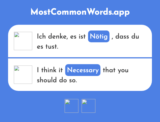 Nötig - Necessary (Das 1038 Häufigste Wort In English)