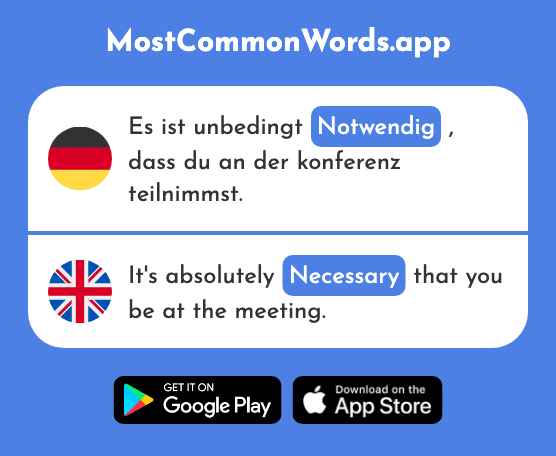 Notwendig - Necessary (Das 742 Häufigste Wort In English)