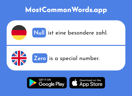 Null - Zero (Das 1680 Häufigste Wort In English)