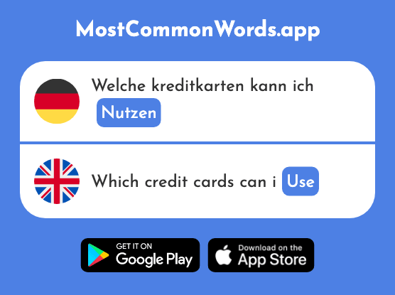 Nutzen - Benefit, profit, use (Das 2155 Häufigste Wort In English)