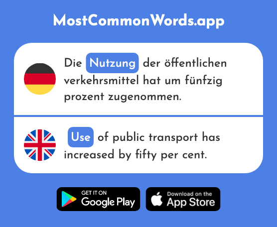 Nutzung - Use (Das 2140 Häufigste Wort In English)