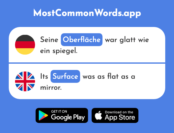 Oberfläche - Surface (Das 2206 Häufigste Wort In English)