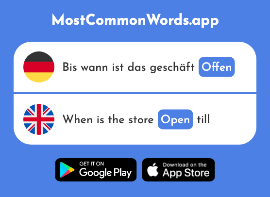 Offen - Open (Das 355 Häufigste Wort In English)
