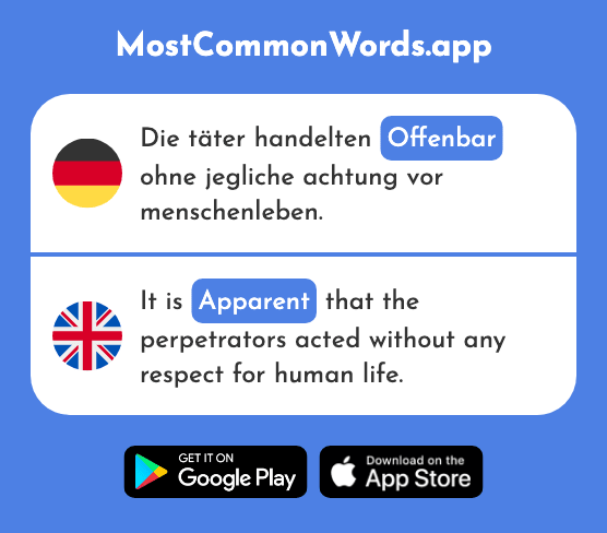 Offenbar - Apparent (Das 729 Häufigste Wort In English)