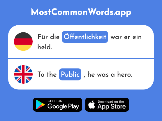 Öffentlichkeit - Public (Das 1467 Häufigste Wort In English)