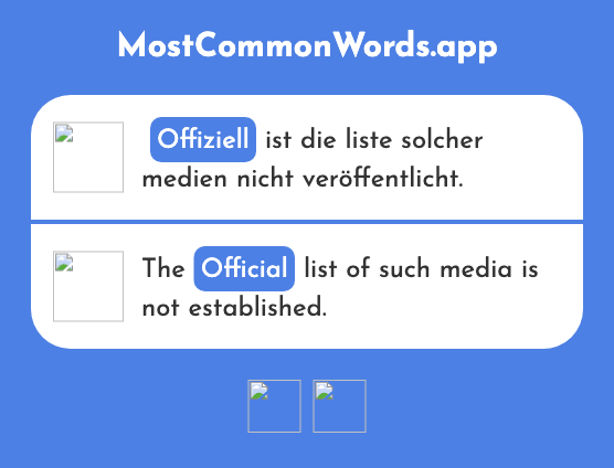 Offiziell - Official (Das 1287 Häufigste Wort In English)
