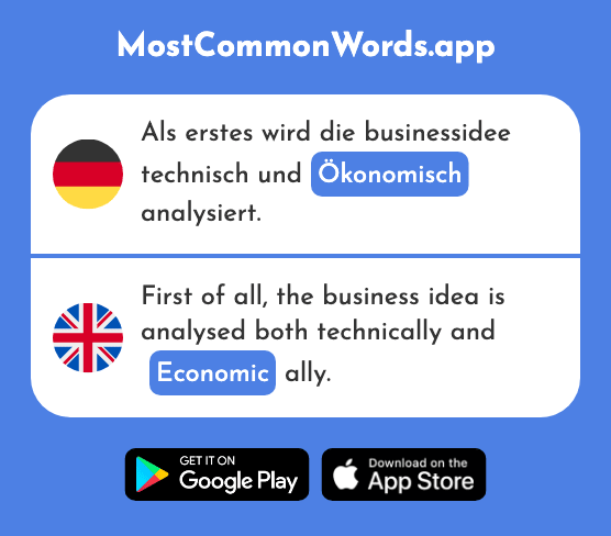 Ökonomisch - Economic (Das 1773 Häufigste Wort In English)