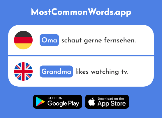 Oma - Grandma (Das 2175 Häufigste Wort In English)