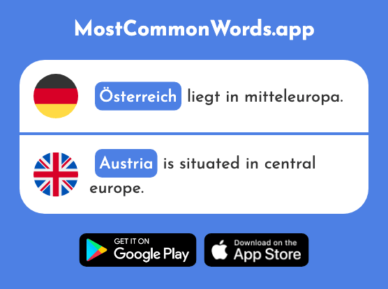 Österreich - Austria (Das 707 Häufigste Wort In English)