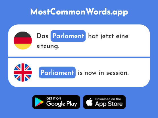 Parlament - Parliament (Das 1623 Häufigste Wort In English)