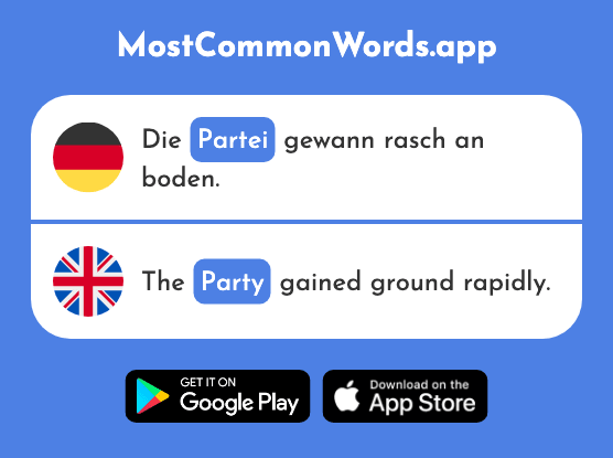 Partei - Party (Das 588 Häufigste Wort In English)