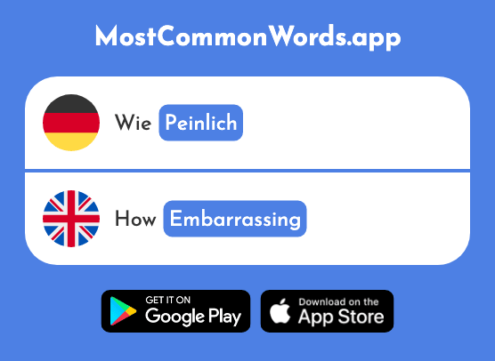 Peinlich - Embarrassing (Das 2944 Häufigste Wort In English)