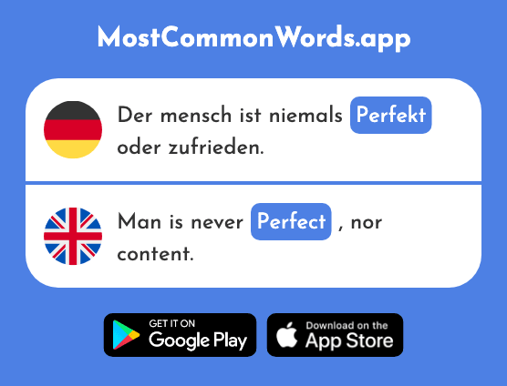 Perfekt - Perfect (Das 1567 Häufigste Wort In English)
