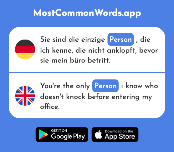 Person - Person (Das 357 Häufigste Wort In English)