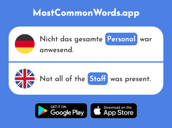 Personal - Staff (Das 2537 Häufigste Wort In English)