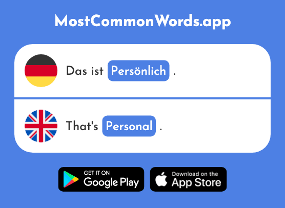 Persönlich - Personal (Das 545 Häufigste Wort In English)