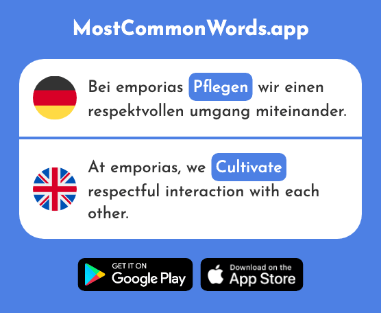 Pflegen - Care, cultivate (Das 1842 Häufigste Wort In English)
