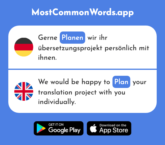 Planen - Plan (Das 579 Häufigste Wort In English)