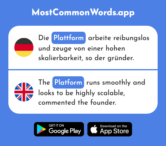 Plattform - Platform (Das 2816 Häufigste Wort In English)